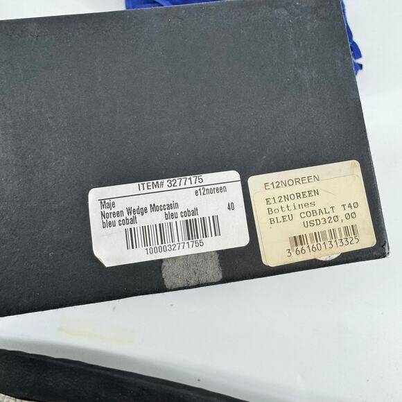 Maje Noreen Wedge Fringe Suede Moccasins‎ in Cobalt Blue - Picture 4 of 4